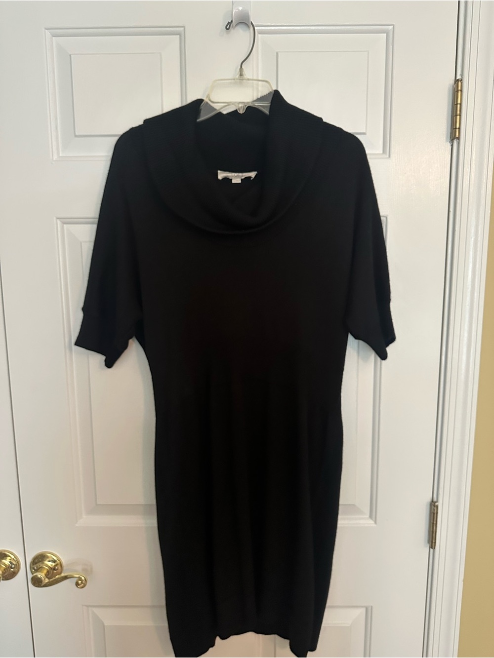LOFT Black Cowl Neck Short Sleeve Sweater Dress